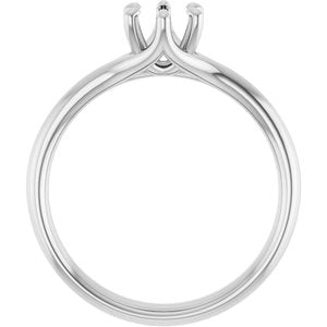 10K White Gold 5.2 mm Round Engagement Ring Mounting