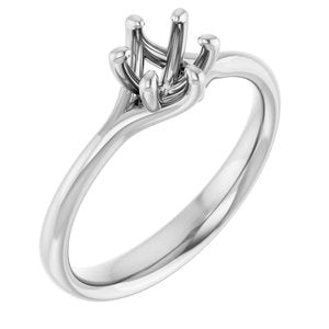10K White Gold 5.2 mm Round Engagement Ring Mounting