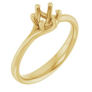 14K Yellow Gold 5.2 mm Round Engagement Ring Mounting