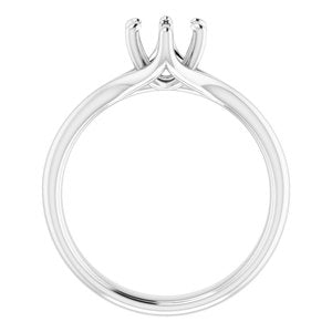 14K White Gold 6 mm Round Engagement Ring Mounting
