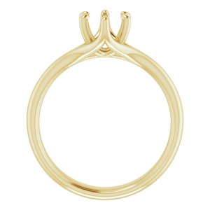 14K Yellow Gold 6 mm Round Engagement Ring Mounting