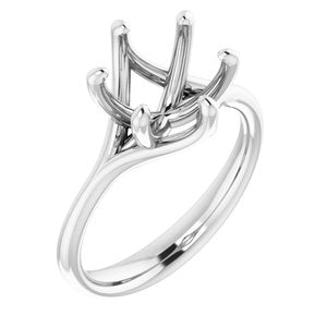 Platinum 9 mm Round Engagement Ring Mounting