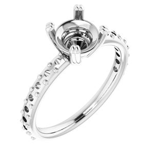 14K White Gold 7 mm Round Engagement Ring Mounting