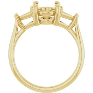 14K Yellow Gold 9x7 mm Oval Engagement Ring Mounting