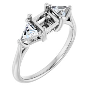 14K White Gold 5 mm Square 5/8 CTW Lab-Grown Diamond Semi-Set Engagement Ring