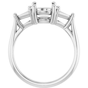 14K White Gold 7.4 mm Round Engagement Ring Mounting
