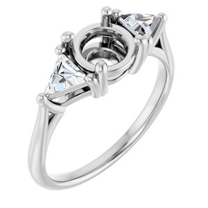 14K White Gold 6.5 mm Round 5/8 CTW Lab-Grown Diamond Semi-Set Engagement Ring