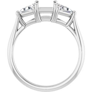 14K White Gold 5 mm Square 5/8 CTW Lab-Grown Diamond Semi-Set Engagement Ring