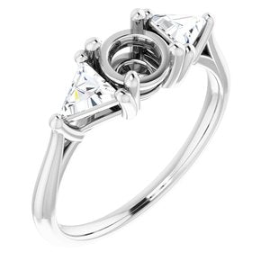 14K White Gold 5.5 mm Round 3/8 CTW Natural Diamond Semi-Set Engagement Ring