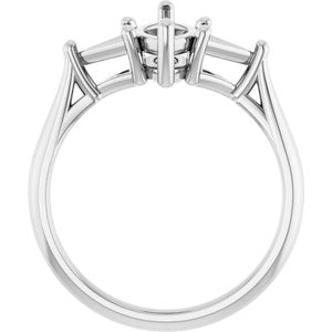 14K White Gold 10x5 mm Marquise Engagement Ring Mounting