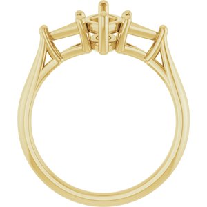 14K Yellow Gold 10x5 mm Marquise Engagement Ring Mounting