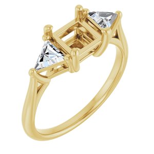 14K Yellow Gold 5.5 mm Square 5/8 CTW Lab-Grown Diamond Semi-Set Engagement Ring