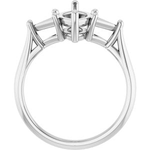 10K White Gold 12x6 mm Marquise Engagement Ring Mounting