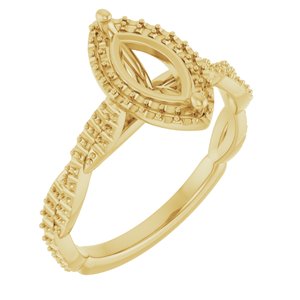 14K Yellow Gold  10x5 mm Marquise Engagement Ring Mounting