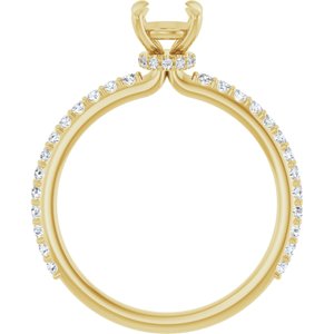 14K Yellow Gold 5.8 mm Round 1/4 CTW Natural Diamond Semi-Set Engagement Ring 