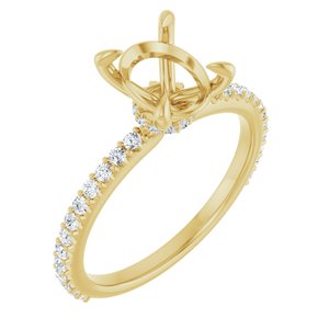 14K Yellow Gold 9x7 mm Oval 1/3 CTW Lab-Grown Diamond Semi-Set Engagement Ring