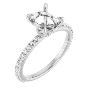 14K White Gold 9x7 mm Oval 1/3 CTW Lab-Grown Diamond Semi-Set Engagement Ring