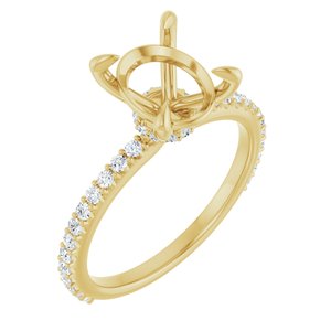 14K Yellow Gold 10x8 mm Oval 1/3 CTW Lab-Grown Semi-Set Engagement Ring