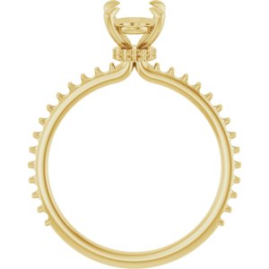 18K Yellow Gold  8x6 mm Oval Engagement Ring Mounting