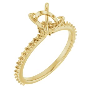 18K Yellow Gold  8x6 mm Oval Engagement Ring Mounting