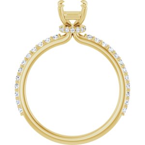14K Yellow Gold 7x5 mm Emerald 1/4 CTW Natural Diamond Semi-Set Engagement Ring 