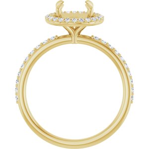 14K Yellow Gold 7.4 mm Round 1/3 CTW Lab-Grown Diamond Semi-Set Engagement Ring