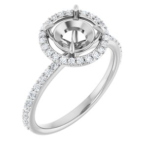 14K White Gold 7.4 mm Round 1/3 CTW Lab-Grown Diamond Semi-Set Engagement Ring