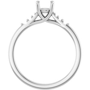 10K White Gold  5.2 mm Round Engagement Ring Mounting