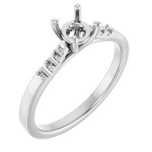 10K White Gold  5.2 mm Round Engagement Ring Mounting