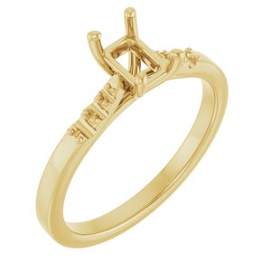 10K Yellow Gold  6x4 mm Emerald Engagement Ring Mounting