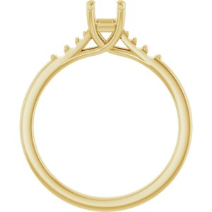 10K Yellow Gold  6x4 mm Emerald Engagement Ring Mounting