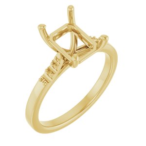 10K Yellow Gold  9x7 mm Emerald Engagement Ring Mounting