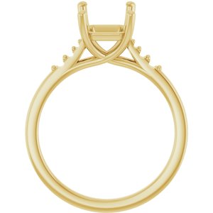 10K Yellow Gold  9x7 mm Emerald Engagement Ring Mounting