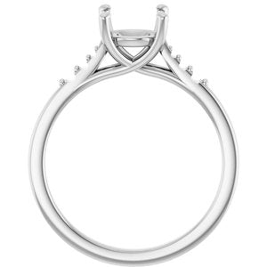 Platinum  7.4 mm Round Engagement Ring Mounting