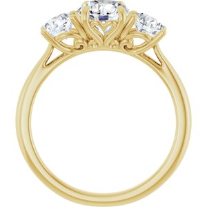 14K Yellow Gold 6.5 mm Round 3/4 CTW Lab-Grown Diamond Semi-Set Engagement Ring