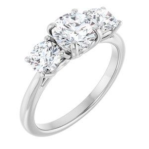 14K White Gold 6.5 mm Round 3/4 CTW Lab-Grown Diamond Semi-Set Engagement Ring