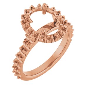 14K Rose Gold 9x7 mm Oval Engagement Ring Mounting