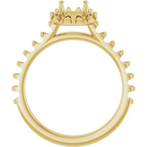 14K Yellow Gold 7x5 mm Emerald Engagement Ring Mounting