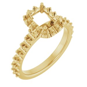 14K Yellow Gold 7x5 mm Emerald Engagement Ring Mounting