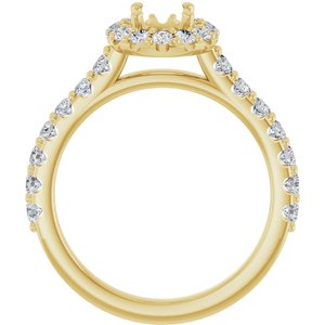 14K Yellow Gold 7x5 mm Oval 5/8 CTW Natural Diamond Semi-Set Engagement Ring