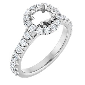 Platinum 5.8 mm Round 3/4 CTW Lab-Grown Diamond Semi-Set Engagement Ring