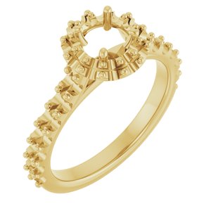 14K Yellow Gold 5.2 mm Round Engagement Ring Mounting