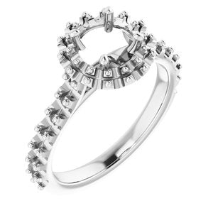 14K White Gold 6 mm Round Engagement Ring Mounting