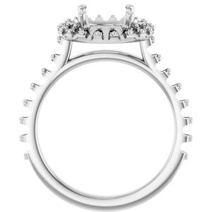 Platinum 8 mm Round Engagement Ring Mounting