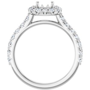 Platinum 5.8 mm Round 3/4 CTW Lab-Grown Diamond Semi-Set Engagement Ring