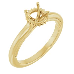 14K Yellow Gold 5.8 mm Round Engagement Ring Mounting