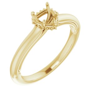14K Yellow Gold 5x5 mm Heart Engagement Ring Mounting