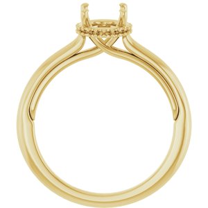 14K Yellow Gold 8x6 mm Oval Engagement Ring Mounting