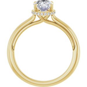 14K Yellow Gold 8x6 mm Oval .06 CTW Lab-Grown Diamond Semi-Set Engagement Ring