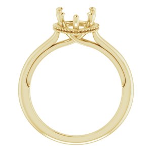 14K Yellow Gold 12x8 mm Pear Engagement Ring Mounting